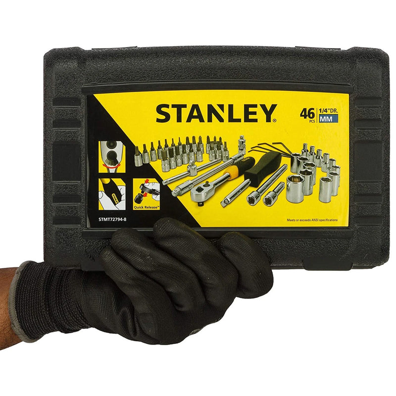 Bộ đầu tuýp và mũi vặn vít kết hợp, cốt 1/4 inch, 46 chi tiết Stanley STMT72794-8