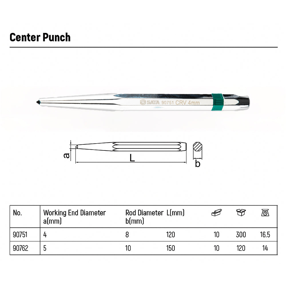 Mũi đột định tâm và lấy dấu SATA đường kính mũi từ 4mm - 5mm, chiều dài 120mm - 150mm