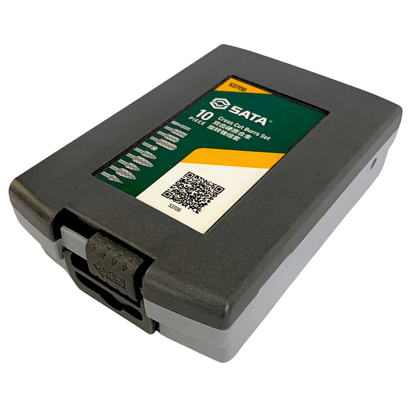 Bộ mũi mài hợp kim, răng thô 10 chi tiết SATA 53706