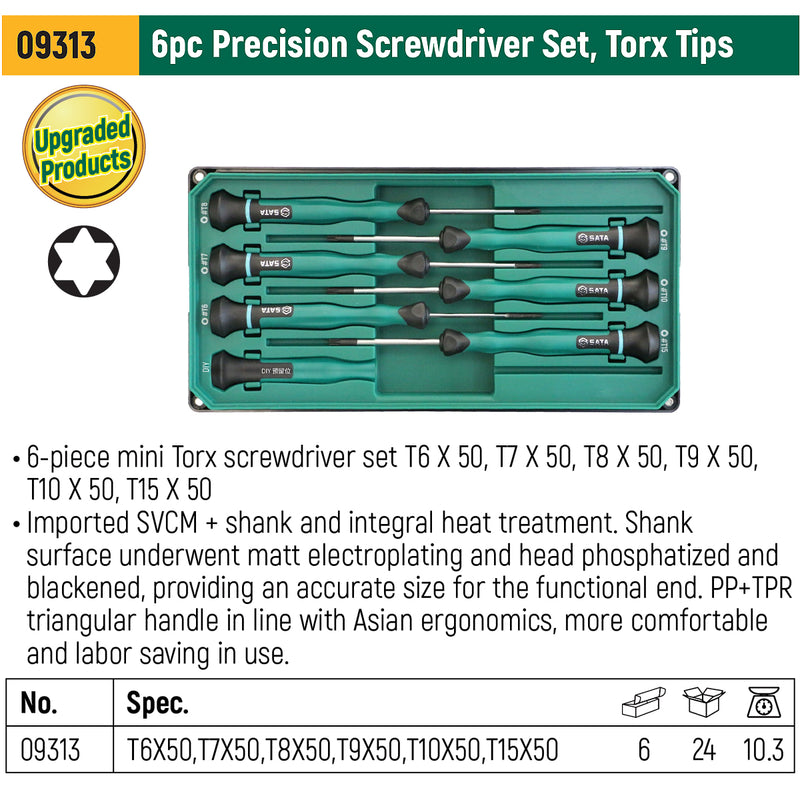 Bộ tua vít điện tử đầu sao 6 chi tiết SATA 09313