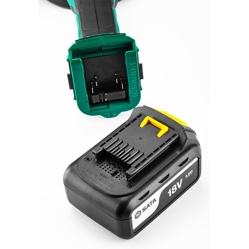 Máy mài góc SATA 51090 dùng Pin 18V, đường kính lưỡi 125mm, công tắc bóp