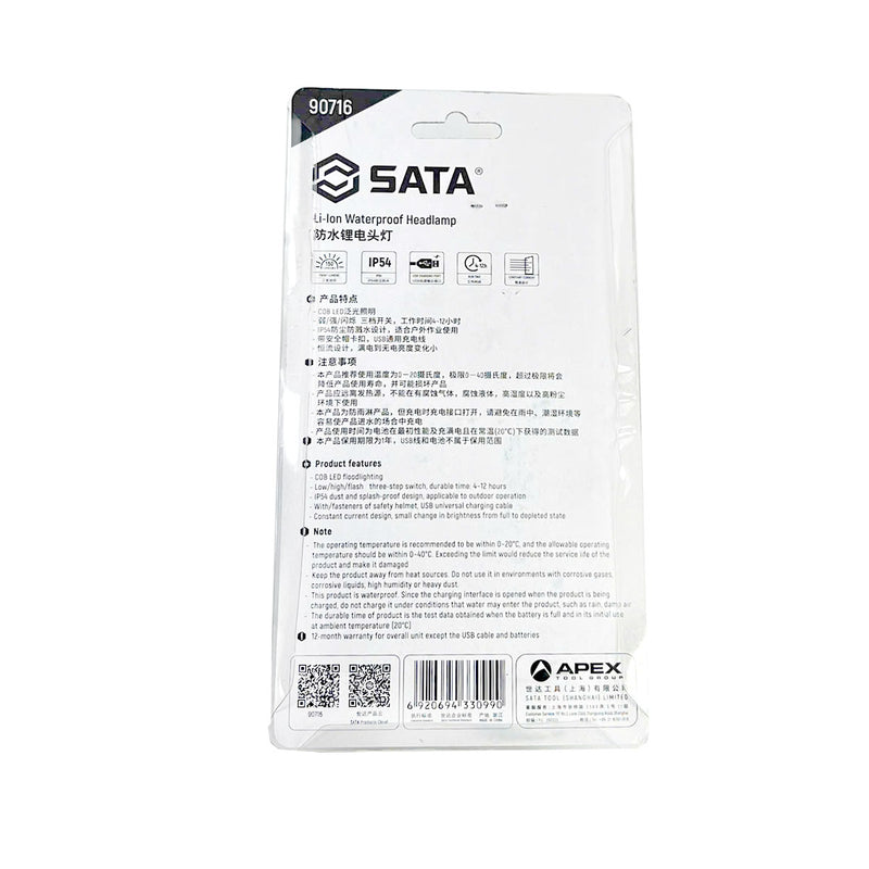 Đèn Pin đội đầu chống nước SATA 90716