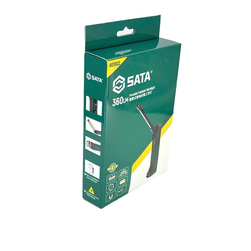 Đèn Pin dạng gập SATA AE5922 dùng Pin sạc cáp USB-Type C, độ sáng 500lm