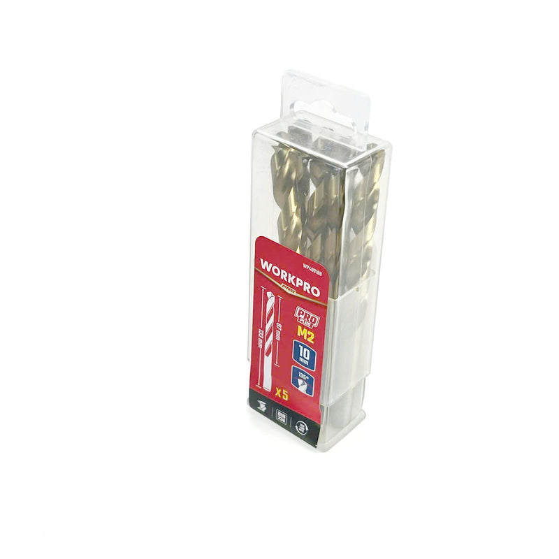 Hộp mũi khoan Inox Workpro, chủng loại HSS-G, cấp thép M2, phôi thép xoắn kích thước từ 1mm - 13mm