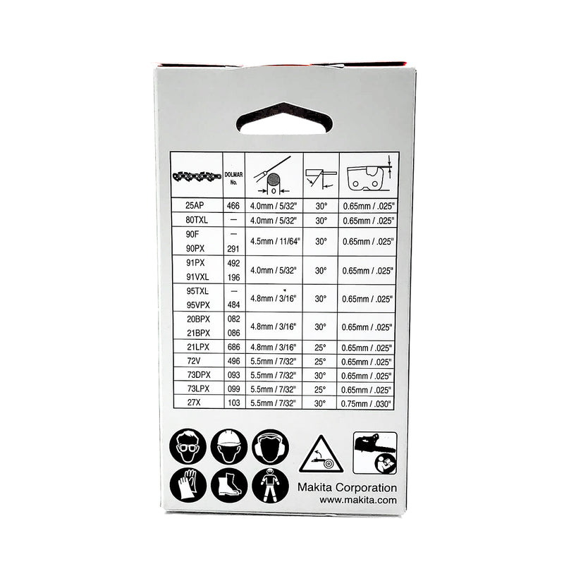 Dây xích Makita 1912E8-3 chiều dài 150mm, độ dày 1.1mm, bước xích 0.325"LP, 32 mắt xích