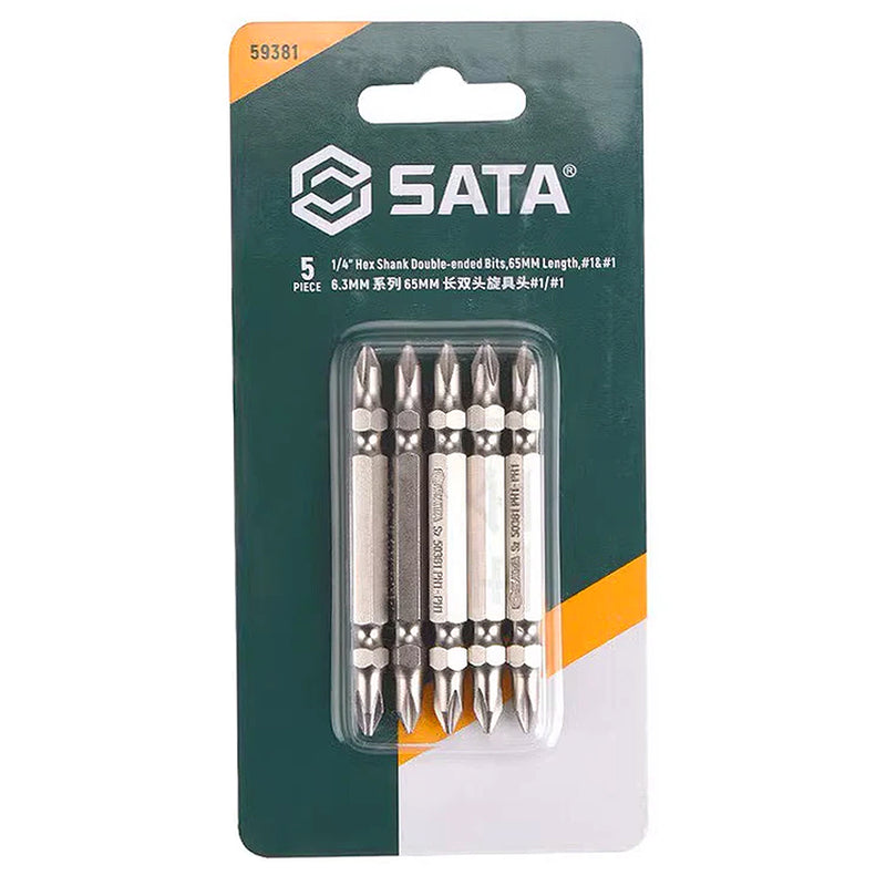 Vĩ 5 mũi vặn vít 2 đầu SATA đuôi lục giác 6.35mm (1/4 inch)