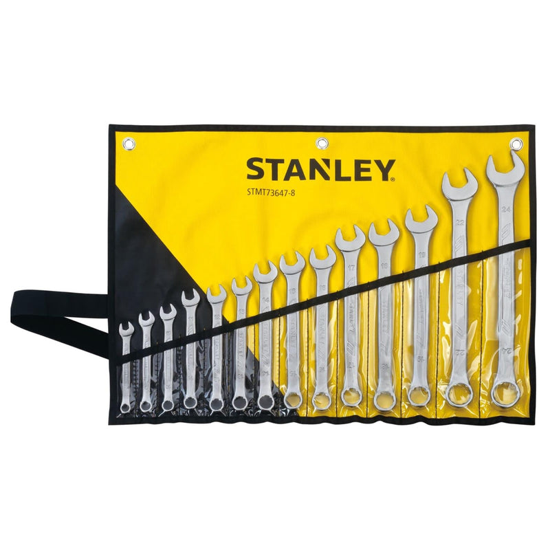Bộ cờ lê vòng miệng hệ mét 14 chi tiết Stanley STMT73647-8 kích thước 8mm đến 24mm đựng trong túi cuộn bảo quản