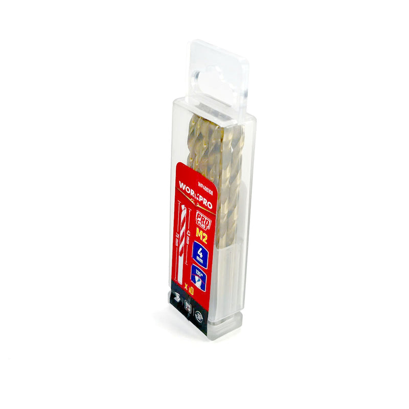 Hộp mũi khoan Inox Workpro, chủng loại HSS-G, cấp thép M2, phôi thép xoắn kích thước từ 1mm - 13mm