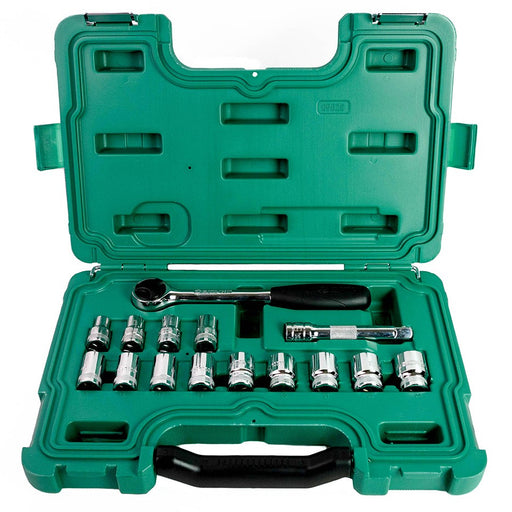 Bộ đầu tuýp kèm cần siết SATA 09525 15 chi tiết cốt 1/2 inch 10-24mm Cr-V.