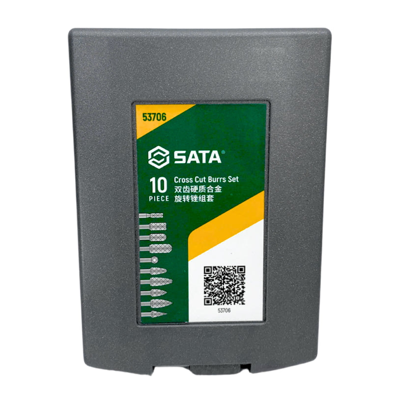 Bộ mũi mài hợp kim, răng thô 10 chi tiết SATA 53706