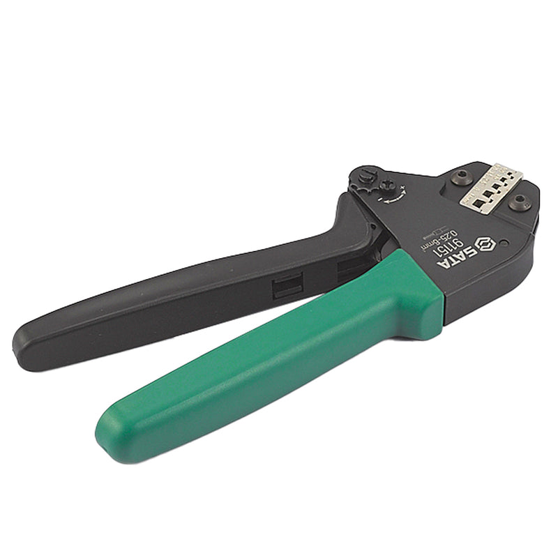 Kìm bấm cosse pin rỗng bọc nhựa cách điện, có trợ lực SATA khả năng bấm cose từ 0.25mm² - 10mm²