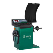 Máy cân bằng động bánh xe ô tô SATA AE2021 220V, độ chính xác ±1g, hỗ trợ lazang 10-30 inch.