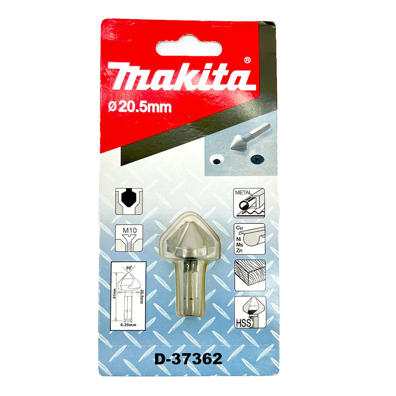Mũi vát lỗ 3 lưỡi cắt 90° Makita, đuôi lục giác C-Form 6.35mm ( 1/4 inch ), kích thước từ 6.3mm - 20.5mm