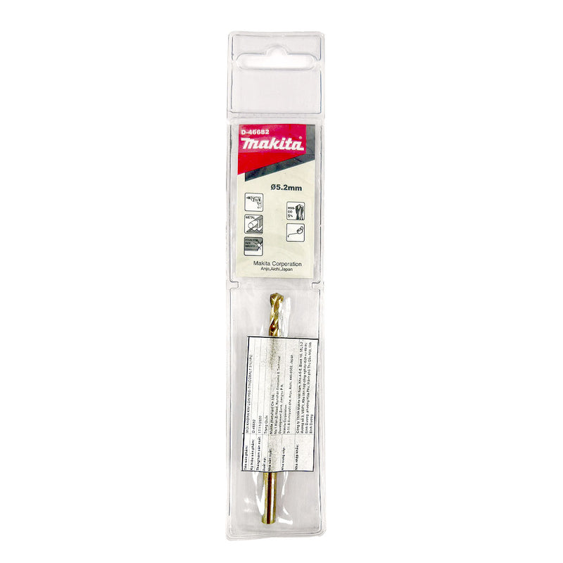 Mũi khoan kim loại, Inox HSS-Co 5% Makita, đuôi tròn, kích thước từ 1.5mm - 13mm, 1 mũi/hộp
