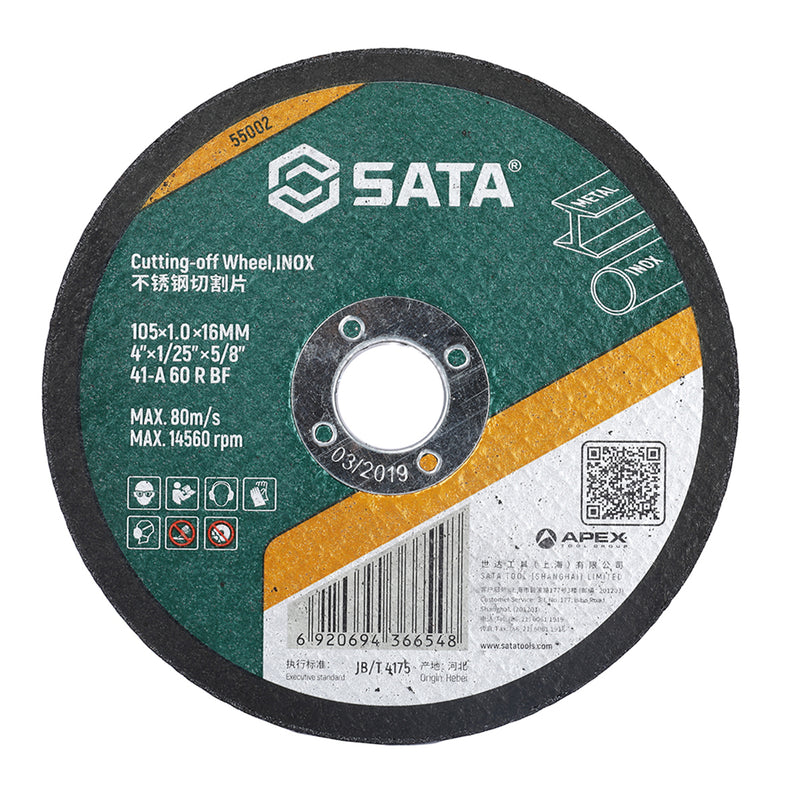Lưỡi đá cắt kim loại SATA 105mm x 1.0/1.2mm, lỗ cốt 16mm - cắt kim loại nhanh, bền bỉ
