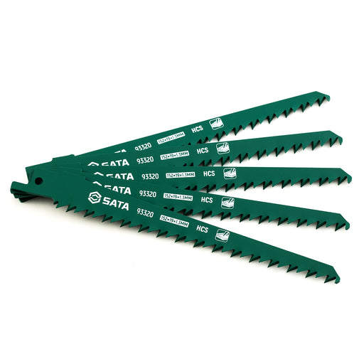 Hộp 5 lưỡi cưa kiếm SATA cắt gỗ HCS 152-240mm, TPI 5-6, tối ưu cho mọi ứng dụng.