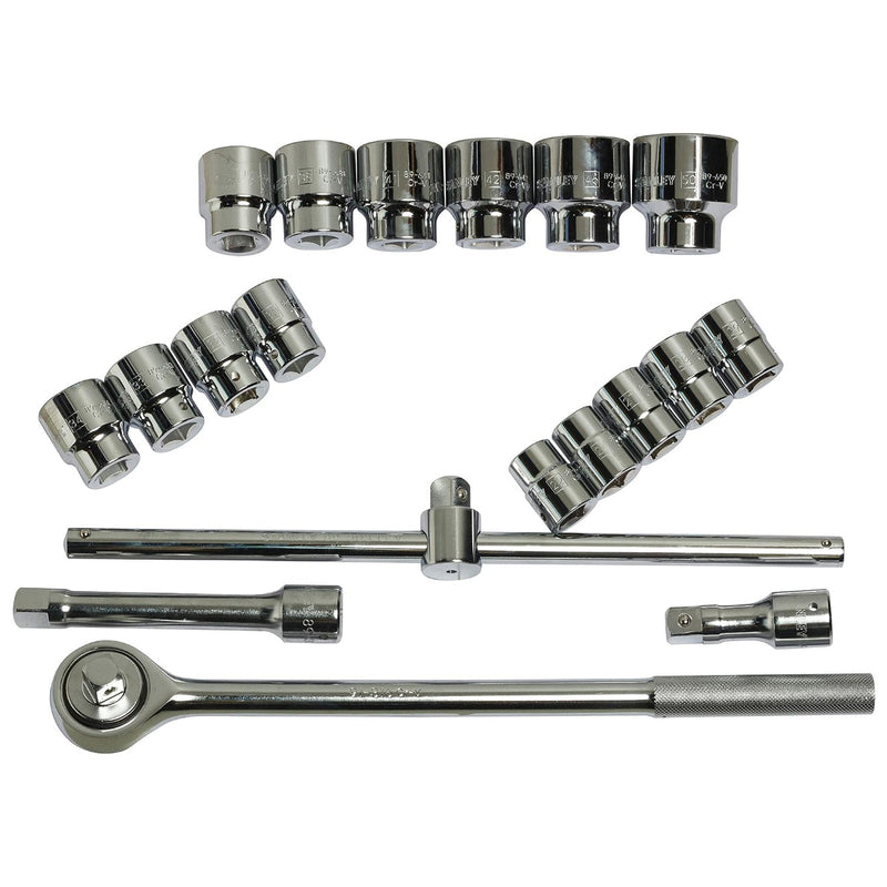 Bộ đầu tuýp kèm cần siết cốt 3/4 inch, 20 chi tiết Stanley 89-101 kích thước từ 22mm - 50mm