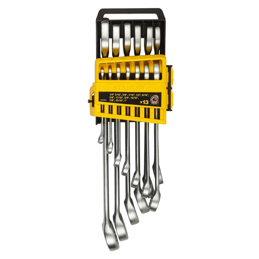 Bộ cờ lê vòng miệng hệ inch 13 chi tiết Stanley STMT78096-8 kích thước 1/4 inch đến 1 inch gài trên giá nhựa treo