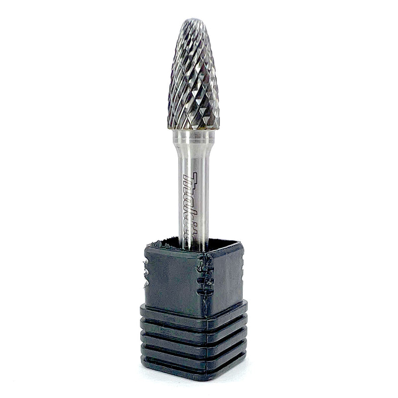 Mũi mài hợp kim Makita hình chóp bầu (SF), đường kính mũi 10mm, đuôi trơn 6mm ( Cấp 3 sao )