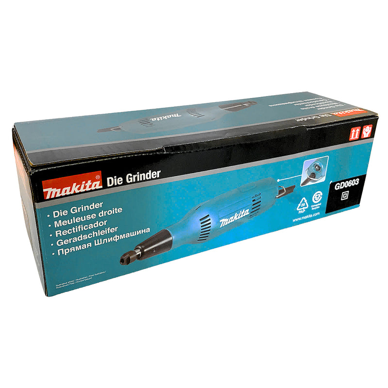 Máy mài khuôn Makita GD0603, công suất 240W chấu bóp 6mm, nòng dài, công tắc đuôi