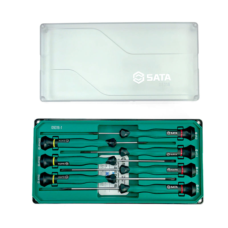 Bộ tua vít điện tử cán dài 9 chi tiết SATA 09316