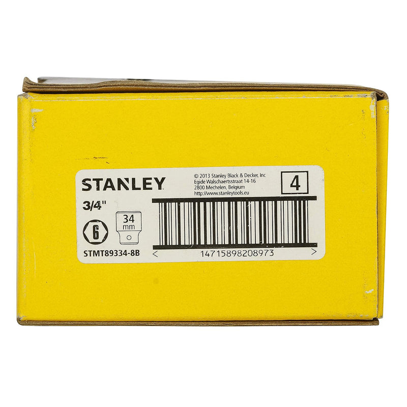 Đầu tuýp 6 cạnh, cốt 3/4 inch Stanley kích thước từ 19mm - 50mm
