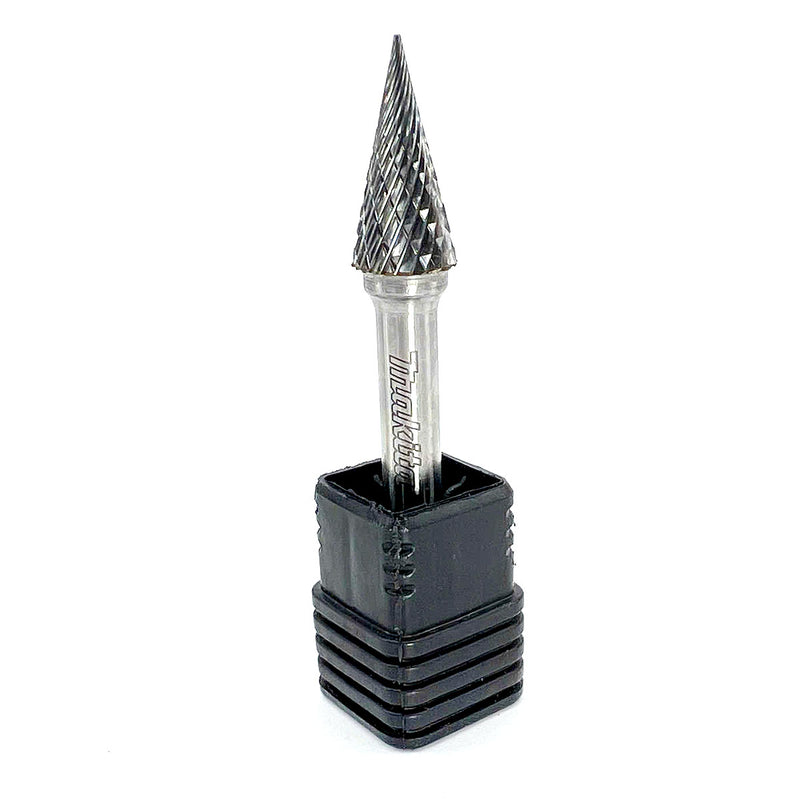 Mũi mài hợp kim Makita hình chóp nhọn (SM), đường kính mũi 10mm, đuôi trơn 6mm ( Cấp 3 sao )