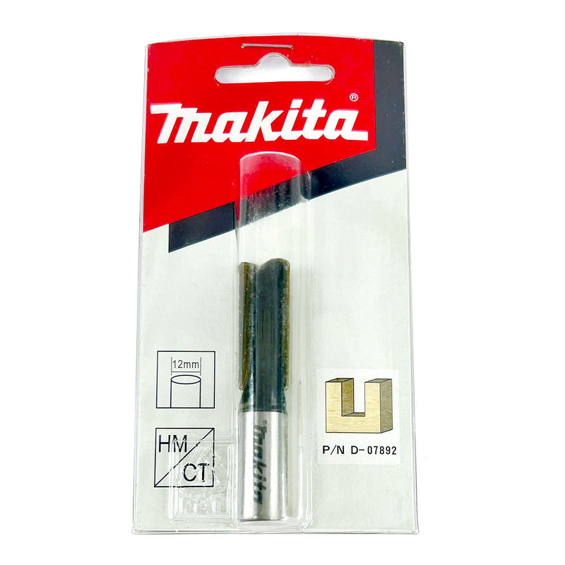 Mũi phay rãnh thẳng 2 cạnh lưỡi hệ mét Makita cốt 12mm, đường kính hiệu dụng từ 10mm-12mm ( Cấp 3 sao )