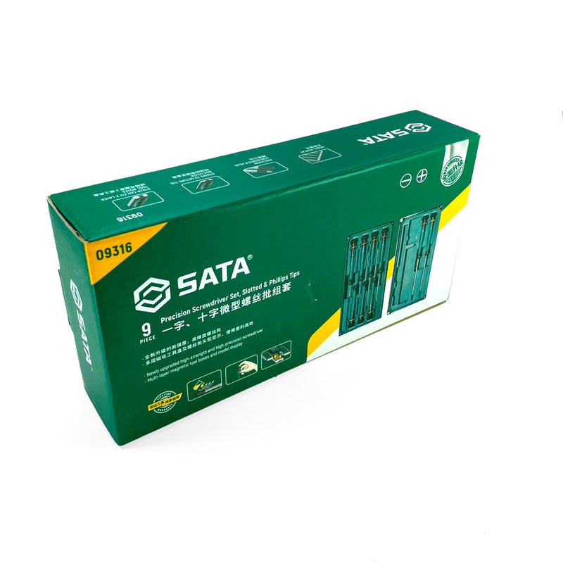 Bộ tua vít điện tử cán dài 9 chi tiết SATA 09316