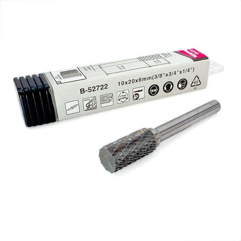 Mũi mài hợp kim Makita hình trụ phẳng (SA), đường kính mũi 10mm đuôi trơn 6mm ( Cấp 3 sao )