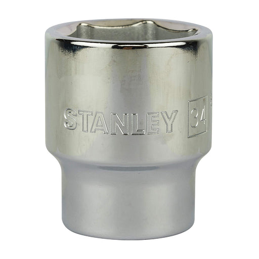 Đầu tuýp 6 cạnh mạ Chrome cốt 3/4 inch Stanley cỡ 34mm thiết kế MaxiDrive™