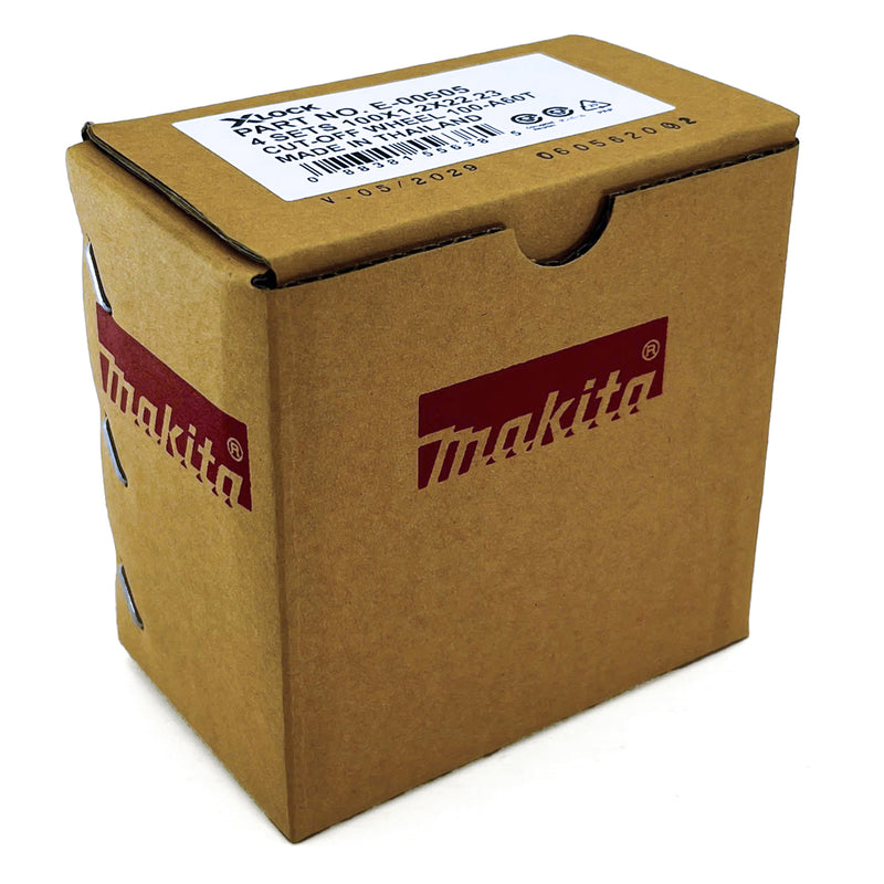 Đá cắt Inox 100mm ( 4 inch ) Makita E-00505 dày 1.2mm, công nghệ X-LOCK đĩa phẳng ( Cấp 3 sao )