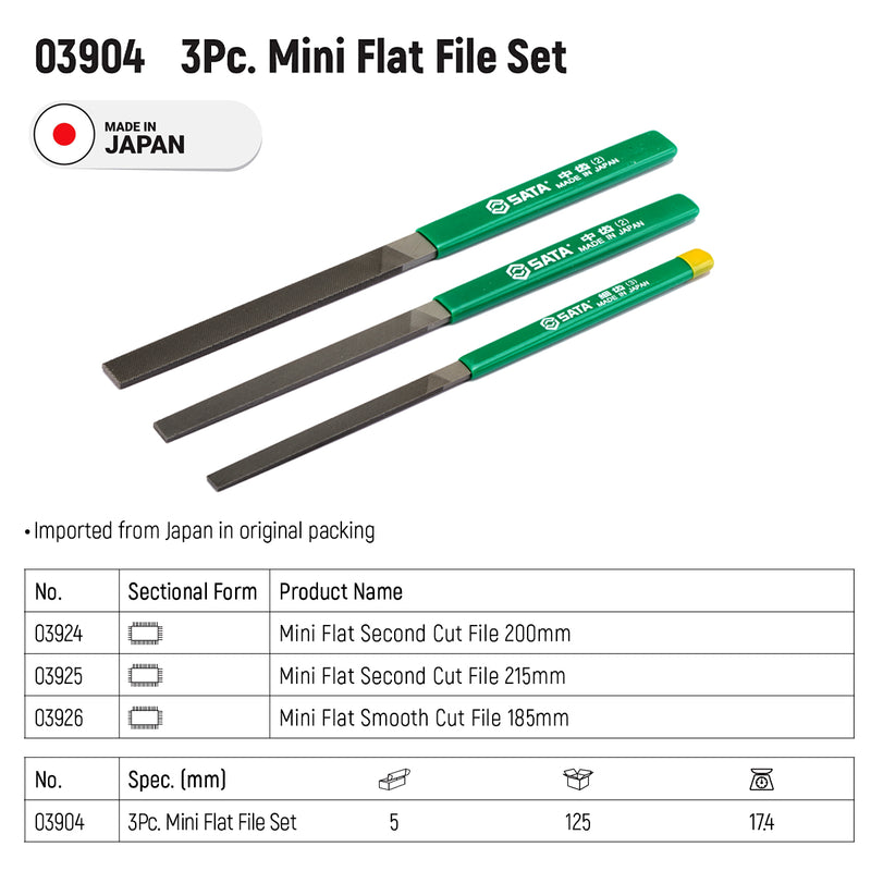 Bộ giũa phẳng mini 3 chi tiết SATA 03904