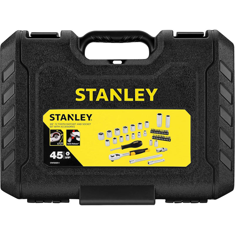Bộ đầu tuýp và mũi vặn vít kết hợp, cốt 3/8 inch, 45 chi tiết Stanley STMT82829-1