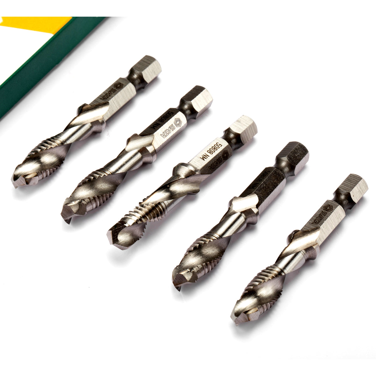 Bộ 5 mũi khoan taro tạo ren SATA kích thước từ M3 - M10, đuôi lục giác 7.2mm