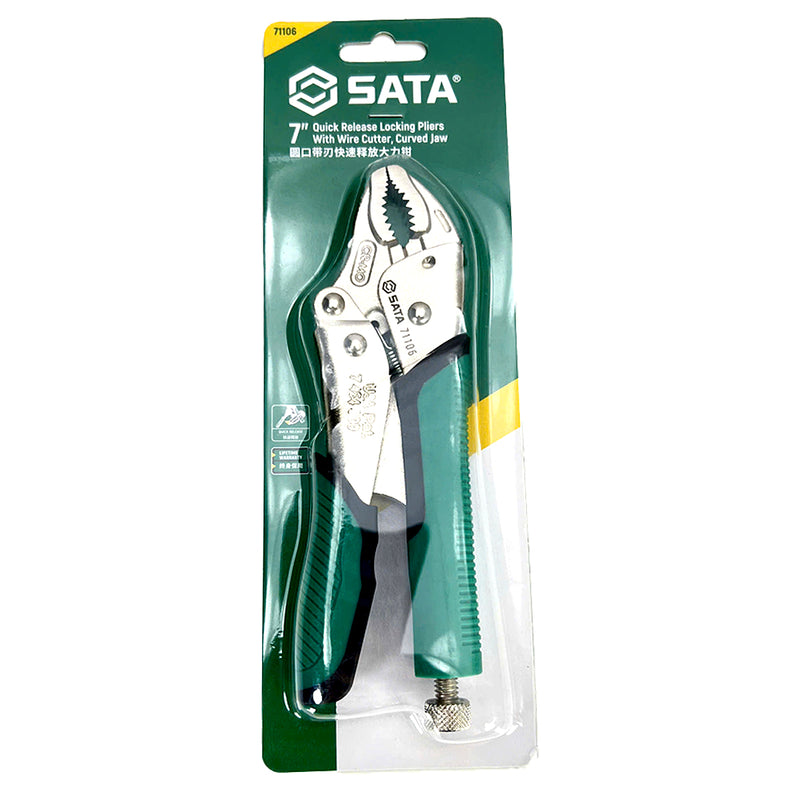 Kìm bấm chết, nhả nhanh hàm cong SATA kích thước từ 145mm - 225mm