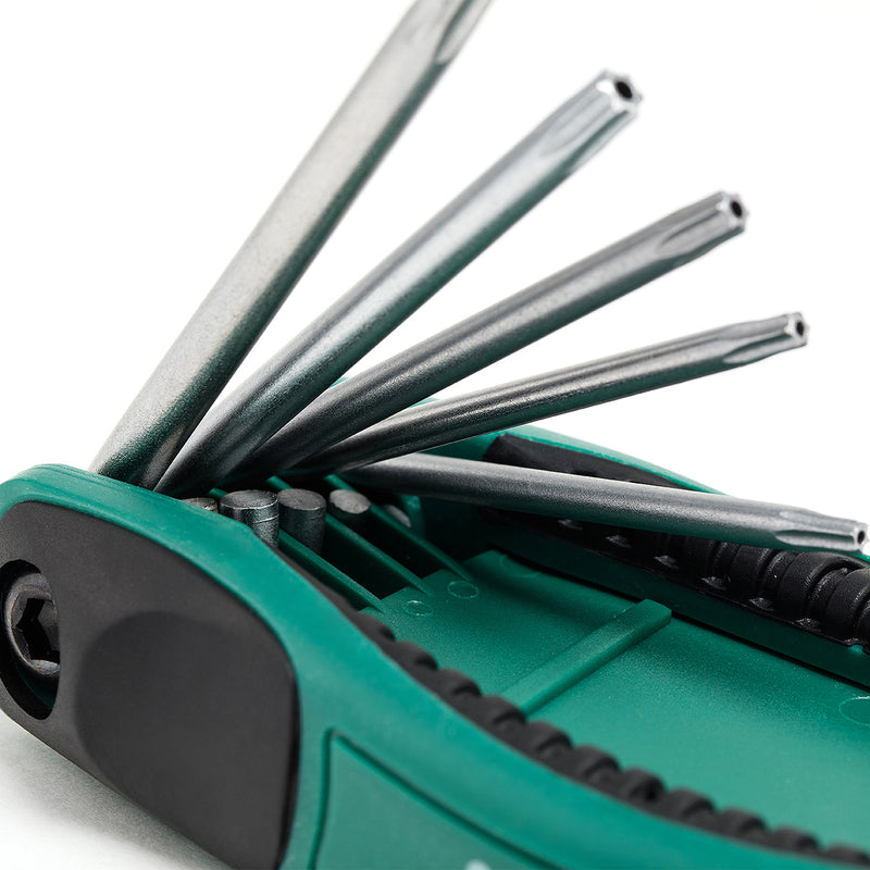 Bộ lục giác gập đầu sao có lỗ 8 chi tiết SATA 09123 kích thước từ T9 - T40