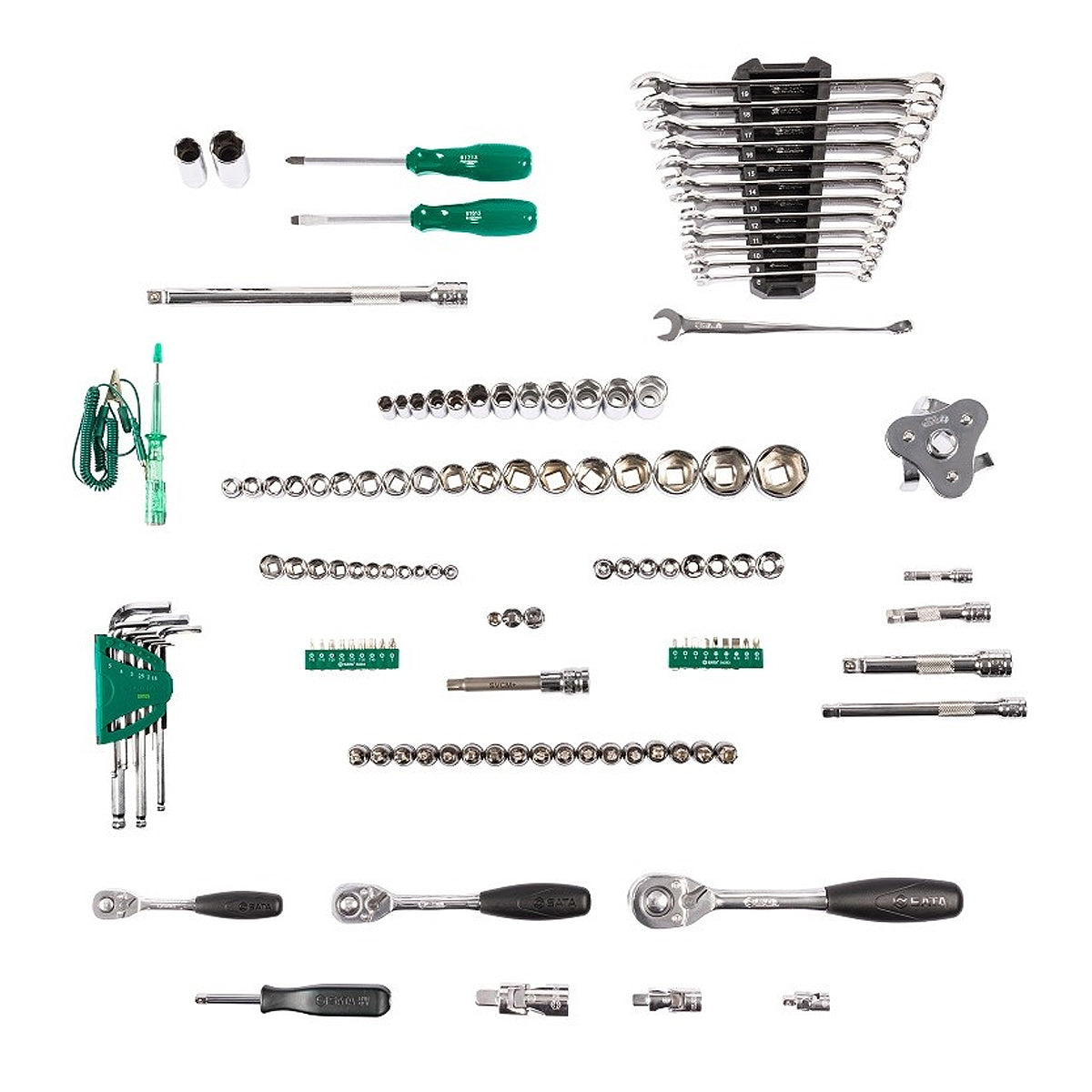 Bộ dụng cụ tổng hợp 128 chi tiết, chuyên dùng sửa chữa cơ khí ô tô SATA 09014A