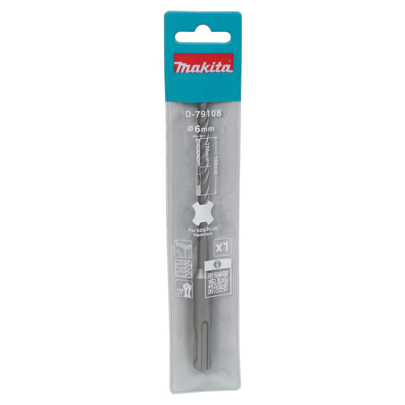 Mũi khoan bê tông Makita đường kính mũi từ 6mm - 16mm, đuôi gài SDS-Plus