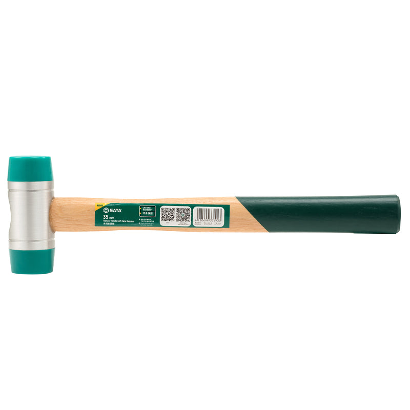 Búa nhựa cán gỗ Hickory SATA, đầu thay thế được, 35mm, đa năng