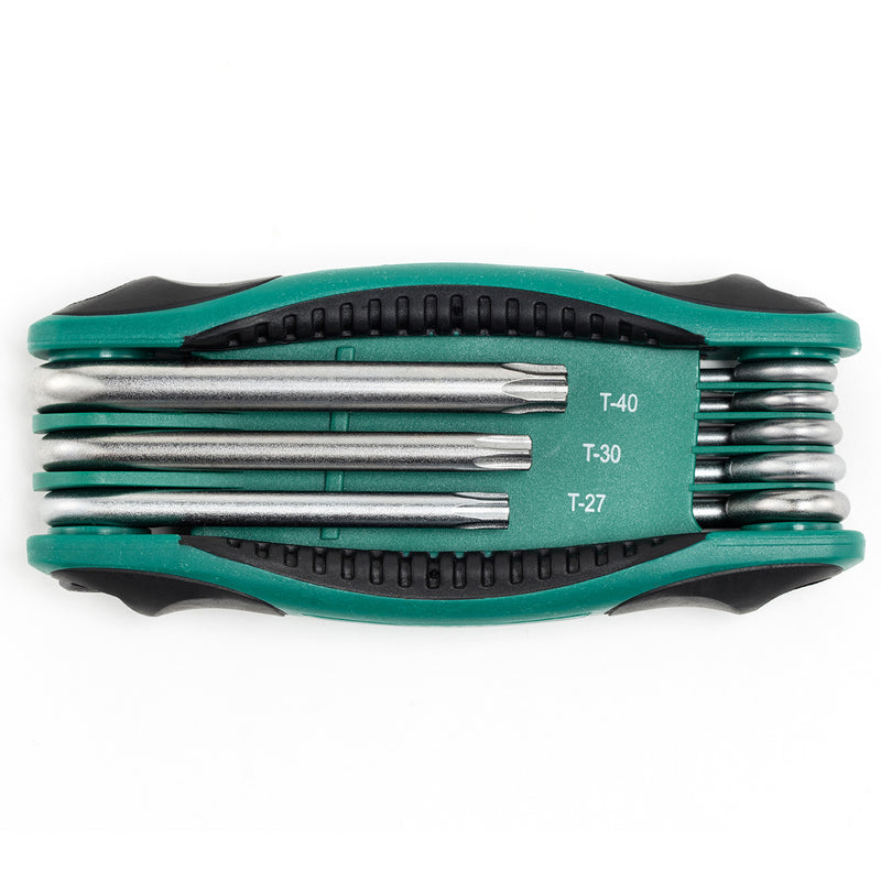 Bộ lục giác gập đầu sao có lỗ 8 chi tiết SATA 09123 kích thước từ T9 - T40