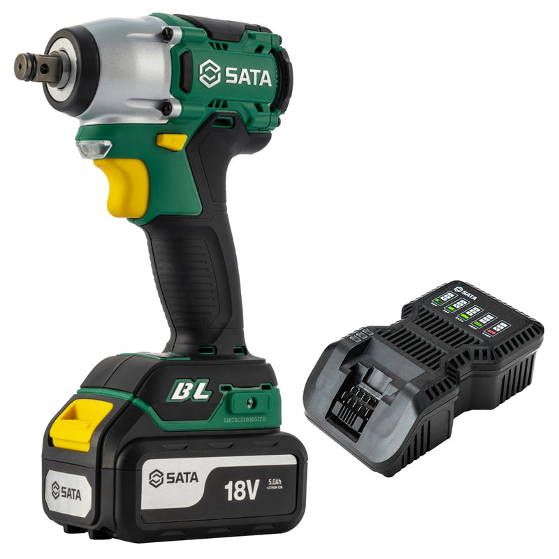 Máy siết bu lông SATA 51073 dùng Pin 18V, cốt 1/2 inch