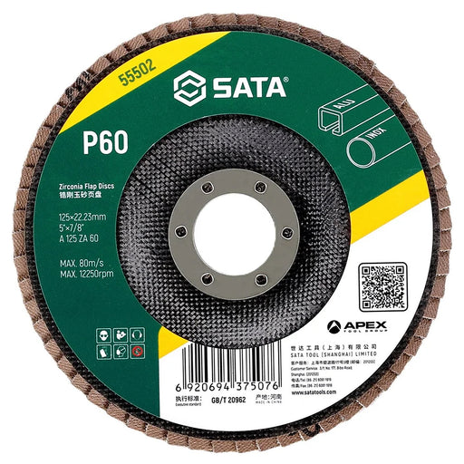 Đĩa nhám xếp SATA Zirconia 125mm P60 - Mài kim loại, inox, đánh bóng chuyên nghiệp.