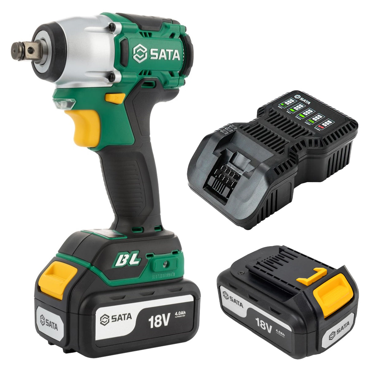 Máy siết bu lông SATA 51073 dùng Pin 18V, cốt 1/2 inch