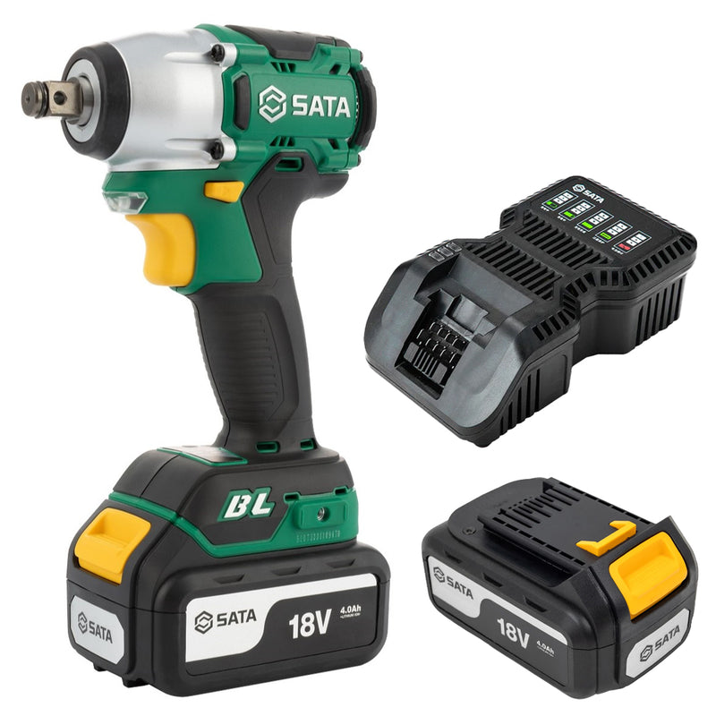 Máy siết bu lông SATA 51073 dùng Pin 18V, cốt 1/2 inch