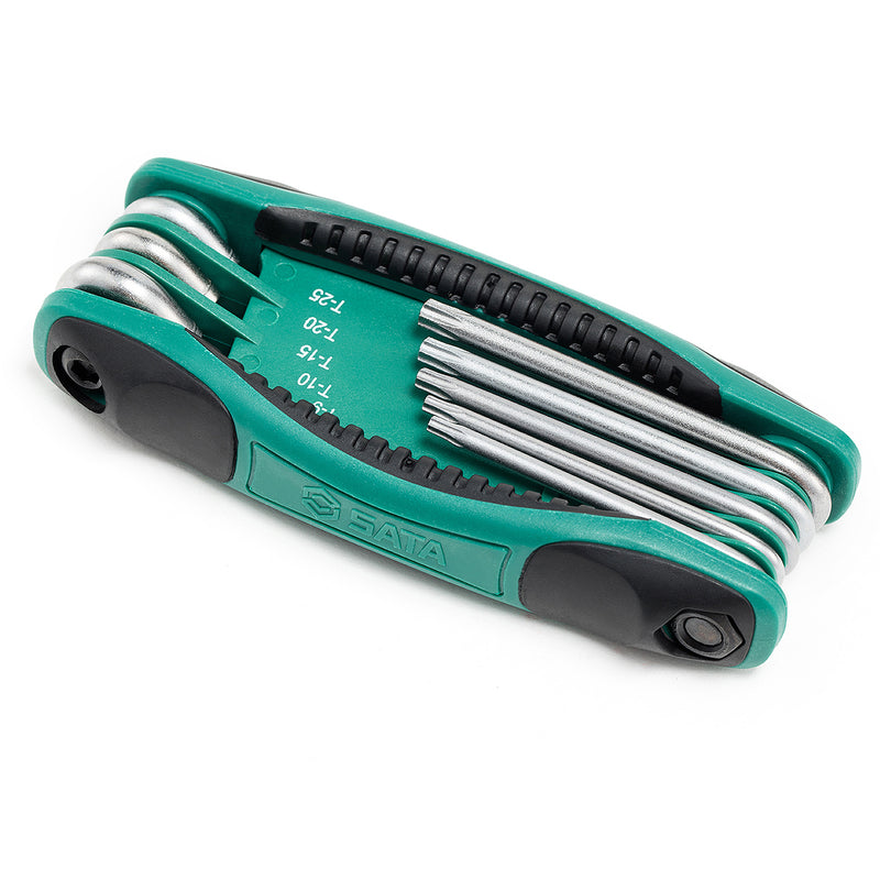 Bộ lục giác gập đầu sao có lỗ 8 chi tiết SATA 09123 kích thước từ T9 - T40