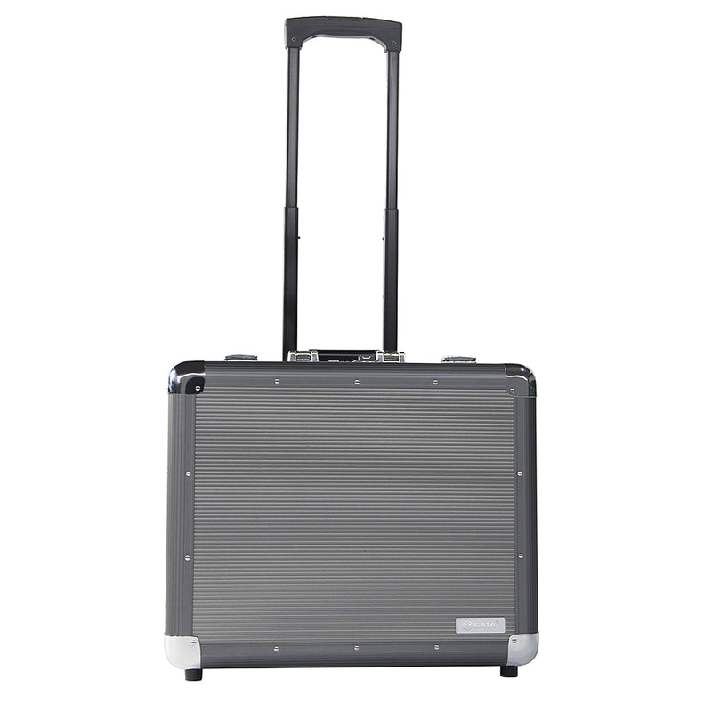Vali dụng cụ nhôm SATA 03621 24 inch có bánh xe, khóa đôi, vách ngăn tùy chỉnh, chống va đập.