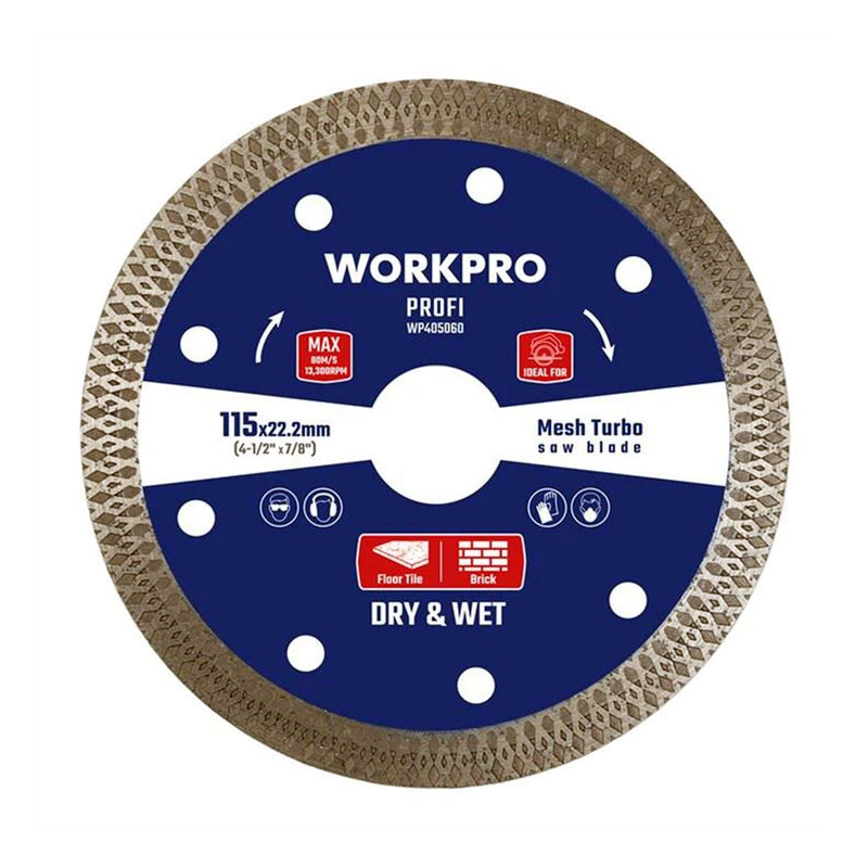 Lưỡi cắt gạch đá siêu mỏng Workpro, dòng đĩa kim cương Turbo, hệ chuyên dùng cho đá Granite