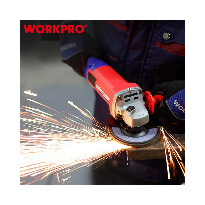 Máy mài góc 125mm Workpro WP472023, công xuất 750W, thân máy dài, công tắc bóp