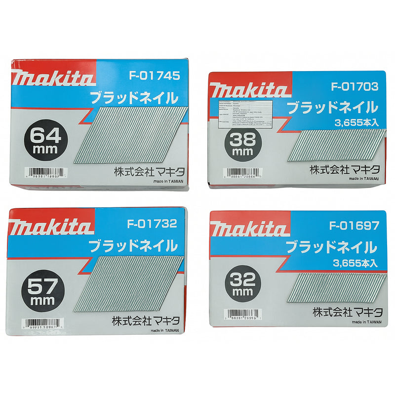 Hộp 3,655 đinh chỉ ghim Makita chiều dài đinh từ 32mm - 64mm